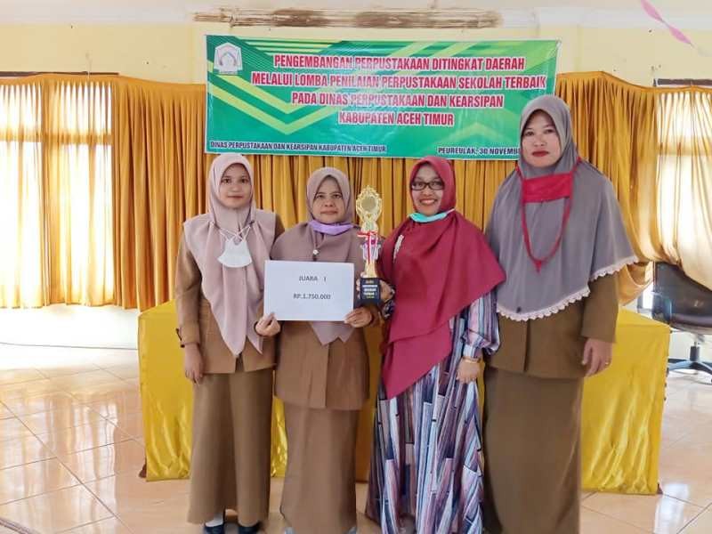 SMP NEGERI 1 IDI RAIH JUARA 1 LOMBA PENILAIAN PERPUSTAKAAN SE-KABUPATEN ACEH TIMUR